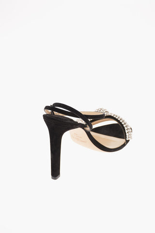 Suede THYRA 100 Sandals with Jewel Application 10Cm