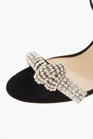 Suede THYRA 100 Sandals with Jewel Application 10Cm