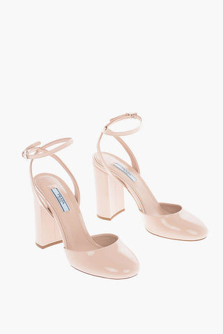 Patent Leather Pumps with Ankle Strap 11 Cm