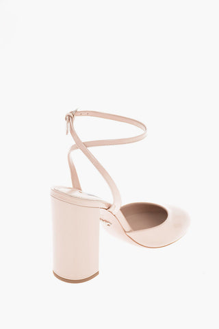 Patent Leather Pumps with Ankle Strap 11 Cm