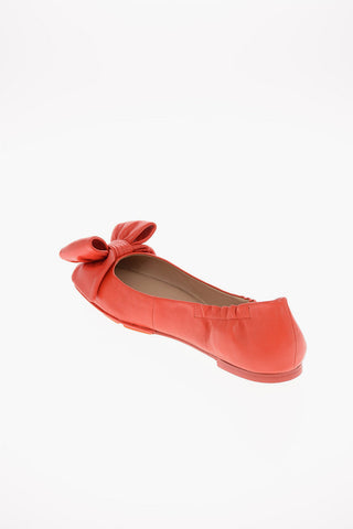 leather DRIVER Ballet flats with bow