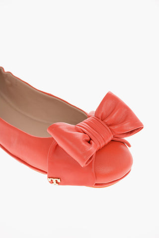 leather DRIVER Ballet flats with bow