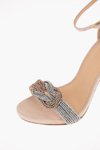 Sandali ankle-strap SIZZLE in camoscio e con strass 11cm