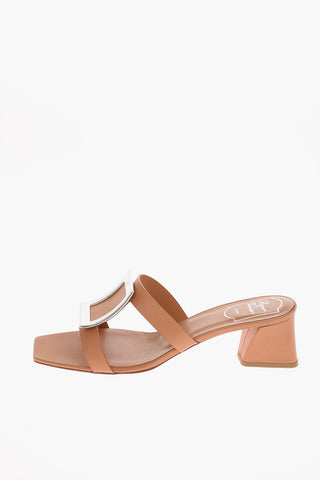 6cm leather BIKIVIV Square Toe Mules