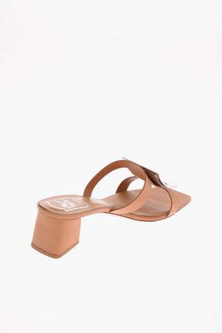 6cm leather BIKIVIV Square Toe Mules