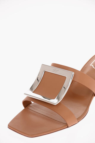 6cm leather BIKIVIV Square Toe Mules