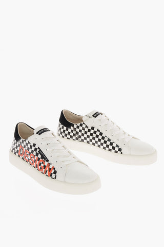two tone Checked Leather low top Sneakers