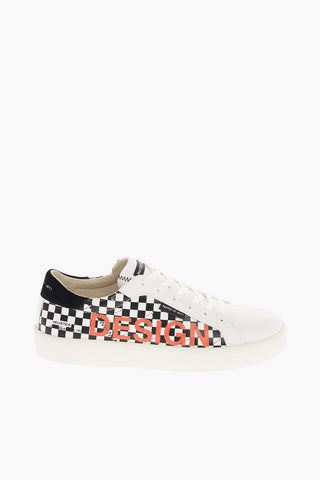 two tone Checked Leather low top Sneakers