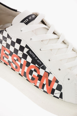 two tone Checked Leather low top Sneakers