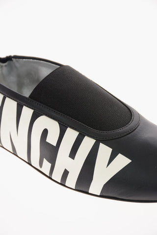 leather Ballet flats with Logo-Print