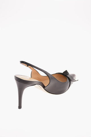 10cm leather PAULA Point Toe Slingback pumps
