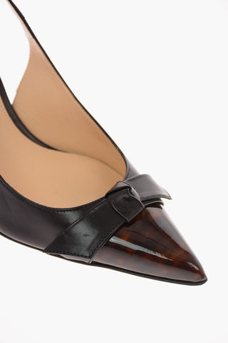 10cm leather PAULA Point Toe Slingback pumps