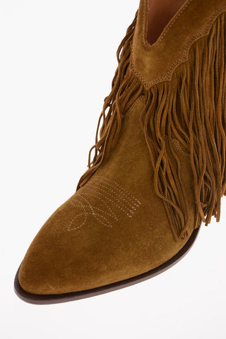 Texani LEVRIERO in Pelle Scamosciata con Frange 8cm