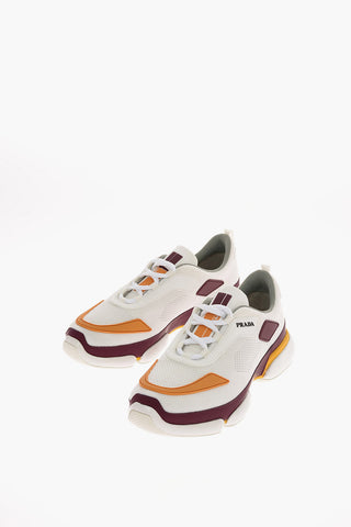 Mesh Sneakers with Leather Details