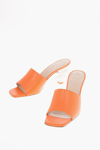 8cm leather NIMA Decorative Heel Mules