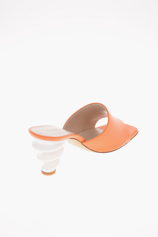 8cm leather NIMA Decorative Heel Mules
