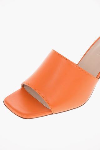 8cm leather NIMA Decorative Heel Mules