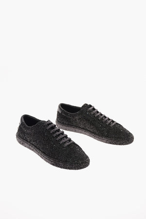 Glitter Sneakers with Leather Details