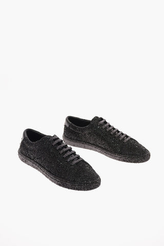 Glitter Sneakers with Leather Details