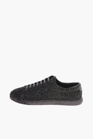 Glitter Sneakers with Leather Details