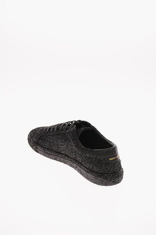 Glitter Sneakers with Leather Details