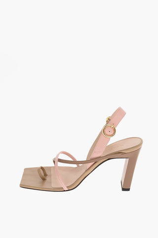 10cm leather ELZA Square Toe Ankle-strap sandals