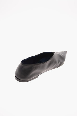 leather STITCH BABOUCHE Point Toe Ballet flats