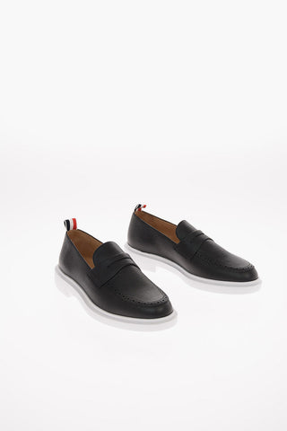 Textured Leather Penny loafers