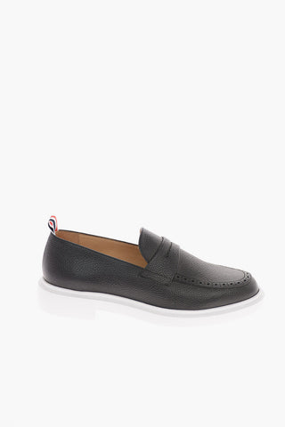 Textured Leather Penny loafers