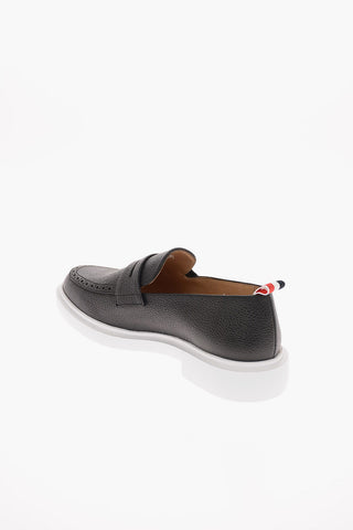 Textured Leather Penny loafers