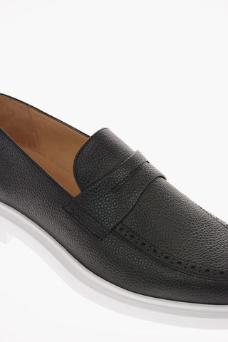 Textured Leather Penny loafers