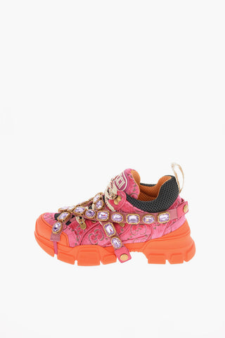High-top Sneakers in velluto e con applicazioni Gioielli