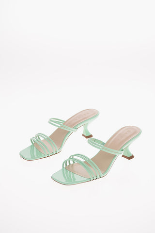 8cm leather SIMON MINI Spool Heel Mules