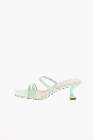 8cm leather SIMON MINI Spool Heel Mules