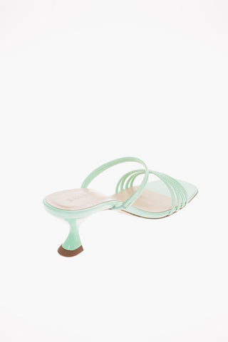 8cm leather SIMON MINI Spool Heel Mules