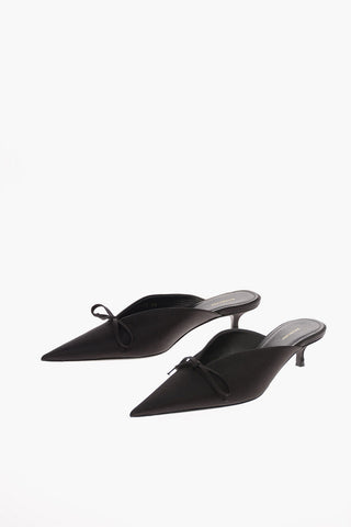 5cm satin Point Toe Mules