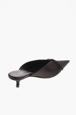 5cm satin Point Toe Mules