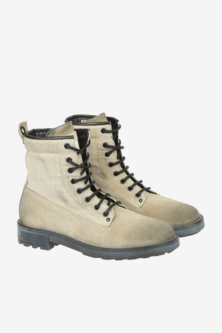 Suede Leather and Fabric D-THROUPER Ankle Boots