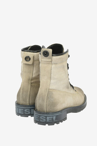Suede Leather and Fabric D-THROUPER Ankle Boots