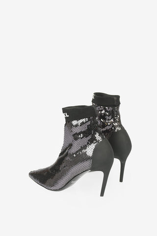 9cm Sequined D-SLANTY MASM Sock-Boots