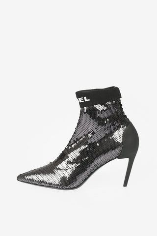 9cm Sequined D-SLANTY MASM Sock-Boots