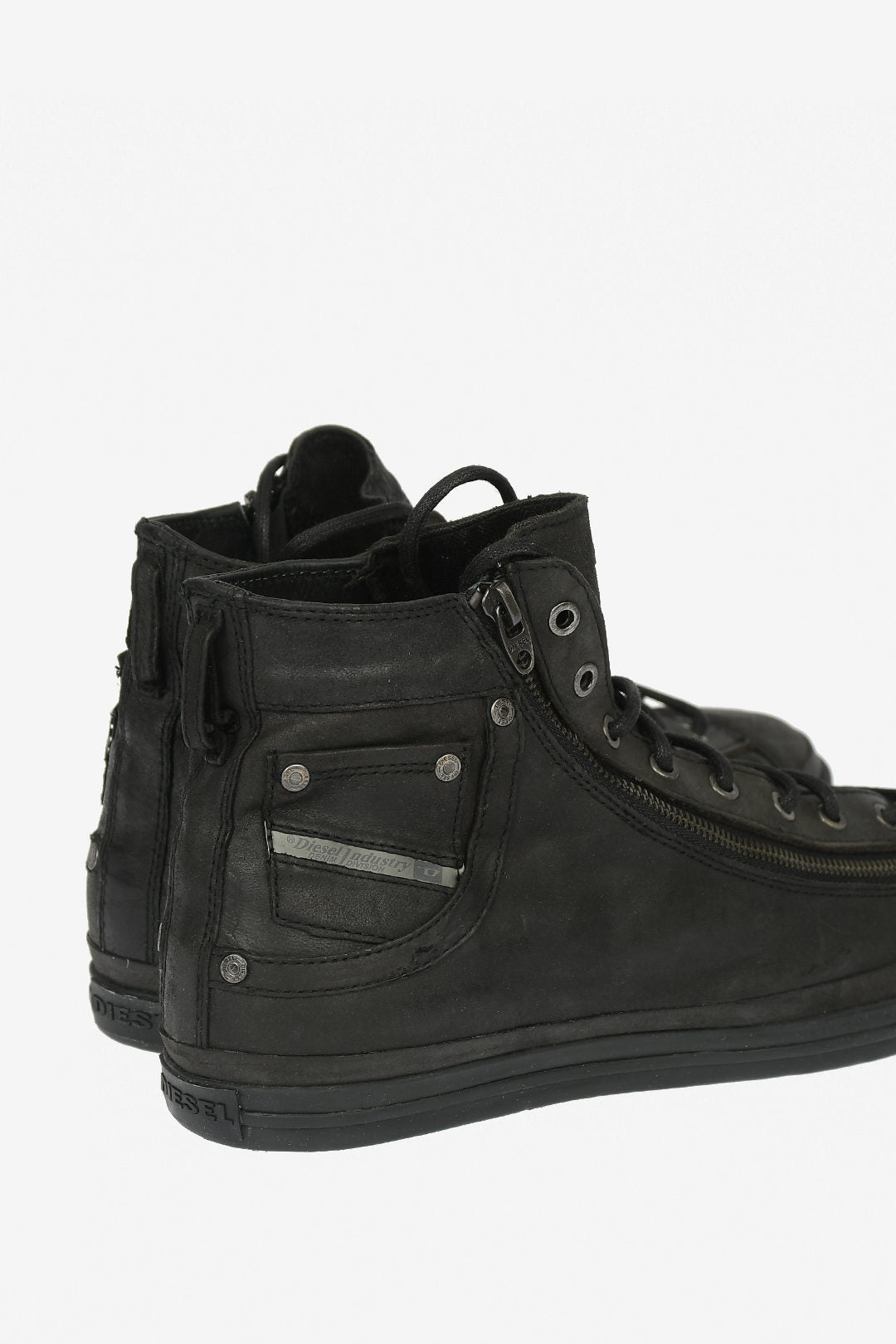 Diesel – Leather and Fabric EXPO-ZIP Sneaker with Zip – Men