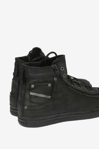 Leather and Fabric EXPO-ZIP Sneaker with Zip