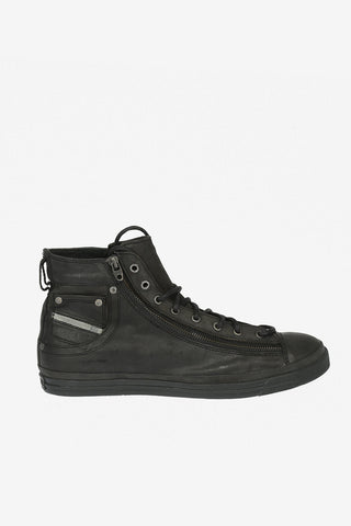 Leather and Fabric EXPO-ZIP Sneaker with Zip