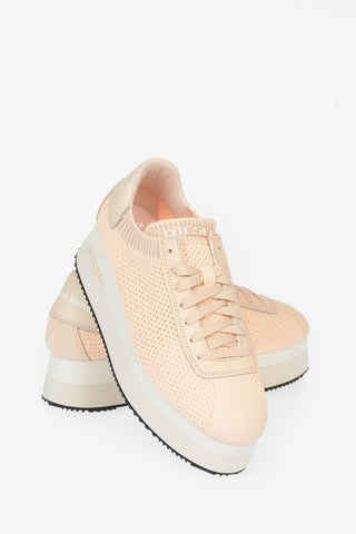 Sneaker S-PYAVE in Pelle e Tessuto con Zeppa 4cm