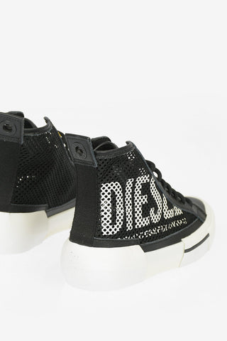 Leather and Fabric Open Work S-DESE Sneaker