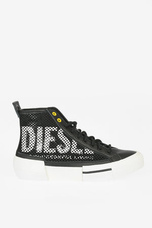 Leather and Fabric Open Work S-DESE Sneaker
