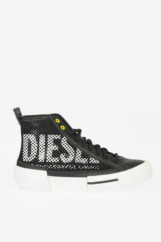 Leather and Fabric Open Work S-DESE Sneaker