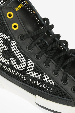 Leather and Fabric Open Work S-DESE Sneaker