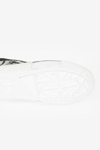 Leather and Fabric Open Work S-DESE Sneaker